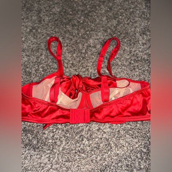 Adore Me Unlined Bow Bra Plus-Size Satin Balconette Bra with Underwire Size 2X - Picture 7 of 12
